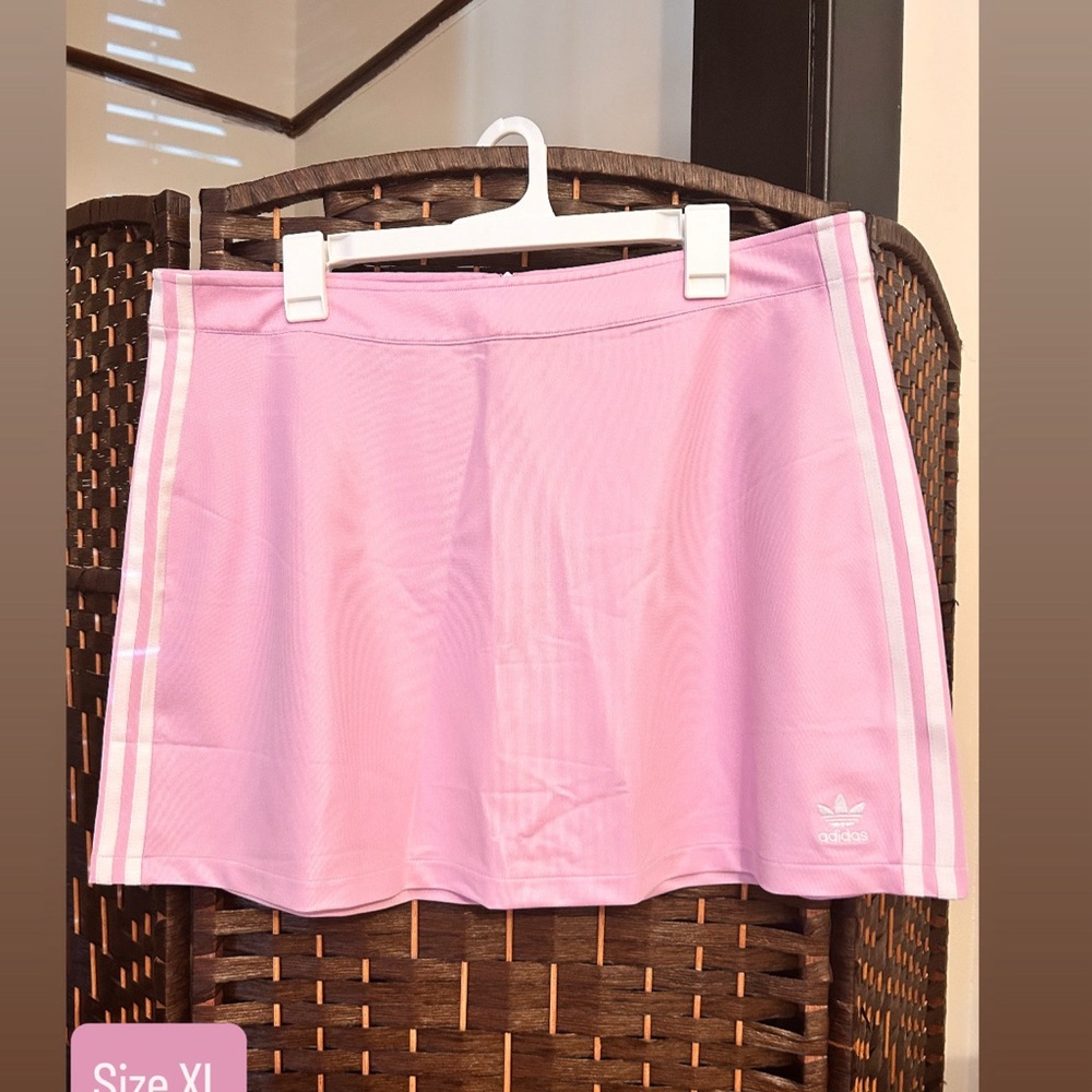 Adidas Light Pink Skirt with White Stripes